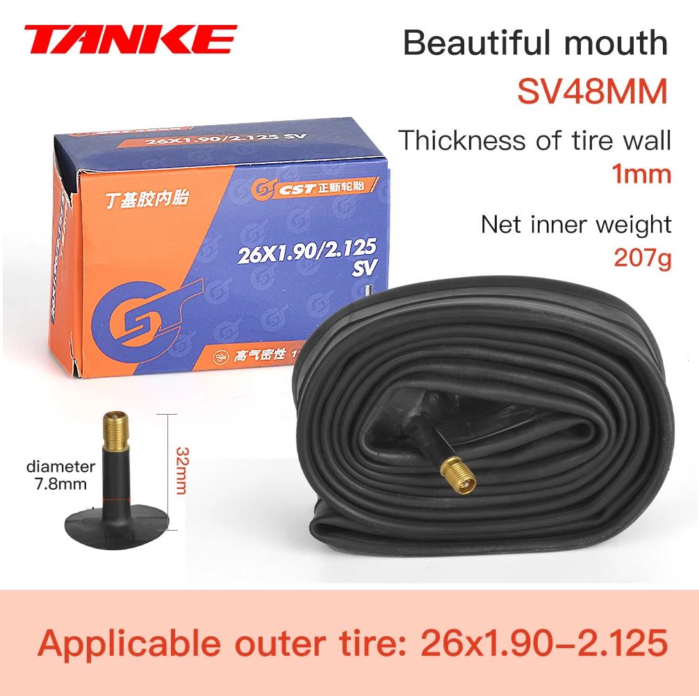 Tanke tubo interno da bicicleta 26 27.5 29 polegadas mtb pneu sv48mm válvula schrader super leve anti-oxidação peças de bicicleta - Image 1