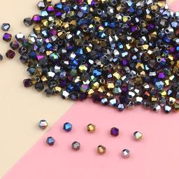 Contas de vidro de cristal para DIY Pulseira e Colar, Feito de Galvanizado, Colorido austríaco Cônico, Ornamentos Soltos, 3mm, 200 - Image 3