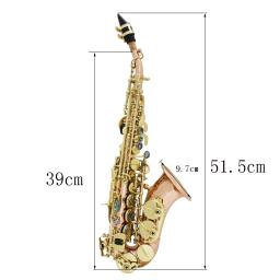 Saxofone Soprano Bb com estojo e escova, pequeno tubo de flacidez, cobre fósforo, instrumento musical, bocal acessórios - Image 5