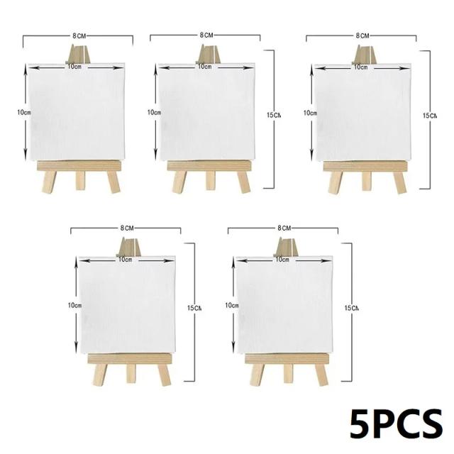 Telas em Branco para Pintura de Miniaturas - Lona Canvas Esticada, Pacote com 5 Unidades HB01