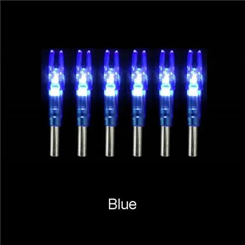 Arco composto luminoso para caça e tiro, LED seta brilhante, cauda de Nock, ajuste 6,2 milímetros Seta Shaft, iluminado, arco composto, 6pcs - Image 1