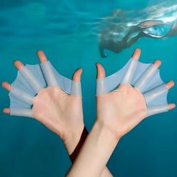 Nadadeiras de silicone para homens e mulheres, luvas de dedo, equipamento de pás, dedo nadadeira, esporte de piscina, treinamento profissional, criança - Image 1