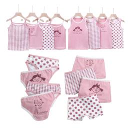2025 verão meninas dos desenhos animados regata conjuntos infantis usar algodão crewneck colete com tiras topos briefs boxer shorts criança 3-8 anos de idade - Image 1