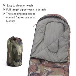 Camuflagem impermeável caminhadas saco de dormir, envelope camping portátil, colcha de algodão ultraleve, inverno - Image 4