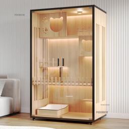 Gaiolas modernas e simples de madeira sólida para casa, casa de gato interna, luxo, grande espaço livre, gaiolas móveis para gatos, villa, gaiola para animais de estimação - Image 5