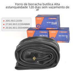 Tanke tubo interno da bicicleta 26 27.5 29 polegadas mtb pneu sv48mm válvula schrader super leve anti-oxidação peças de bicicleta - Image 1