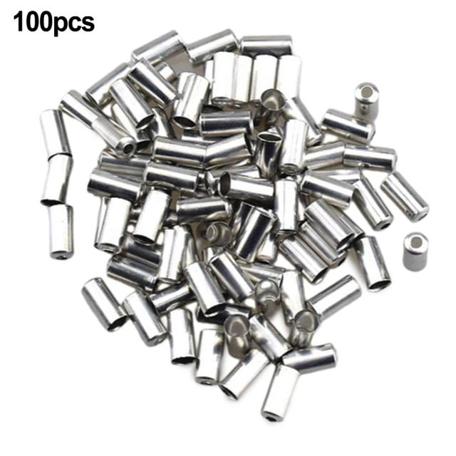 Tampas Finais de Cabo para Bicicleta 100 Unidades Prata 4mm/5mm
