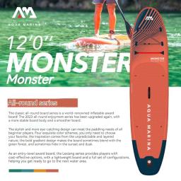 AQUA MARINA-Monster SUP Board para Surf, inflável Stand Up Paddle Board, acessórios para esportes aquáticos, laranja SUP Board Set, 3,66 m - Image 1