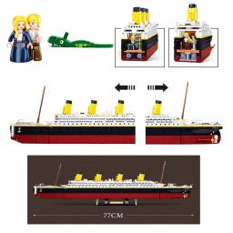 Blocos de construção de navios para crianças, 3D Hobbies Kits, tijolos compatíveis, modelo de cidade, cruzeiro Titanic, barco, brinquedos, RMS, 10294 - Image 1