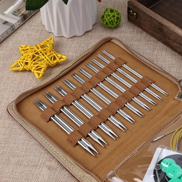 Kits de Tricô com Agulhas Circulares de Aço Inoxidável para Artesanato Multifuncional