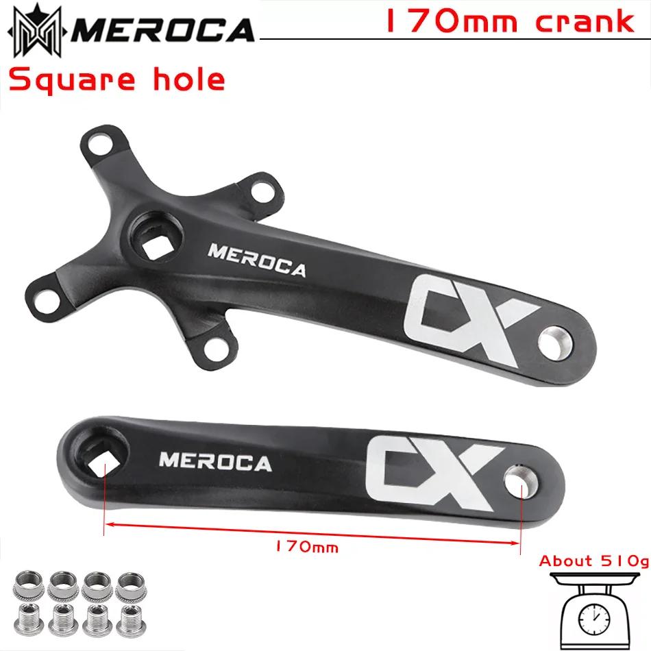 Meroca cx buraco quadrado bicicleta pedaleira 104bcd liga de alumínio ixf buraco quadrado mountain bike pedaleira 170mm 32t/34t/36t/38t/40t/42 - Image 1