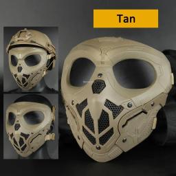 Máscara protetora airsoft ao ar livre tático paintball máscara facial completa cs caça tiro esportes halloween crânio máscaras - Image 5