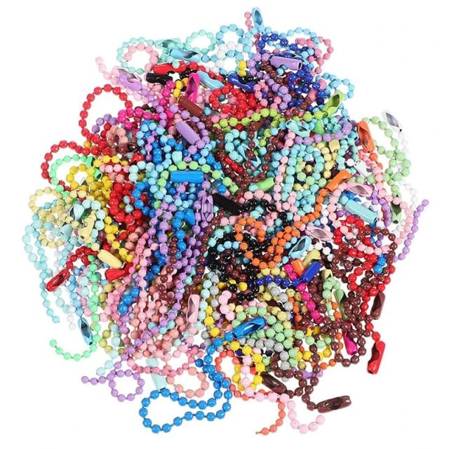 Mini Correntes Coloridas em Forma de Bolinhas para Chaveiros, Bonecas e Pulseiras - 10/100 Peças para Artesanato em Joias