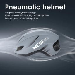 Oeste ciclismo-capacete de ciclismo com luzes traseiras led para homens e mulheres, tampas de segurança aerodinâmica, scooter elétrico, mtb, bicicleta de estrada - Image 2