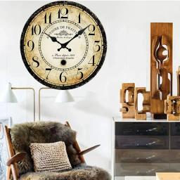 Relógios de Parede Silenciosos Vintage, Operados, Não-Ticking, Fácil de Ler, Decorativos, Cozinha, Casa, Escritório, Estudo, Quarto - Image 1