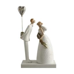Estatuetas artesanais do casal do casamento, estátua da resina, escultura da arte, o melhor presente para o casamento, beijo abraço, noivo e noiva, romântico - Image 4