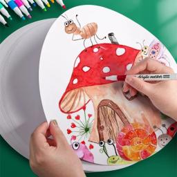 Profissional redondo papel kraft, grosso duro colorido desenho papelão, em branco preto e branco, criativo artesanato DIY suprimentos para crianças - Image 3
