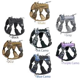 Arnês tático para cães grandes, No Pull, Arnês de estimação ajustável, Refletivo K9, Treinamento Fácil Controle, Colete de Serviço Militar - Image 4