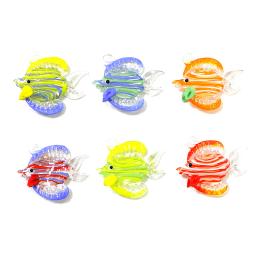 6 pçs nova bolha de vidro flutuante peixe mini estatuetas pingente aquário tanque de peixes decoração bonito animais do mar pequena estátua artesanato ornamentos - Image 1