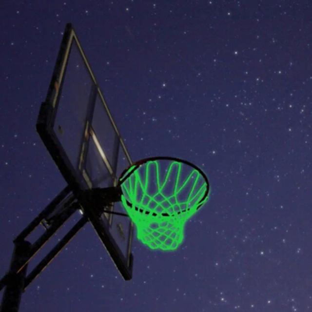 Rede de Basquete Trançada de Nylon Luminoso para Crianças - Treinamento Brilhante e Suprimentos Esportivos Divertidos