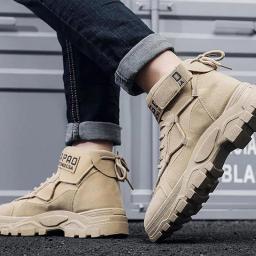 Botas de caminhada altas masculinas, antiderrapante, trekking ao ar livre, botas militares táticas, protetor de tornozelo, camping, escalada, ciclismo, sapatos de trabalho - Image 2