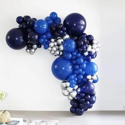 Kit De Arco De Garland De Látex Balão, Festa De Aniversário, Casamento, Graduação, Decoração De Chuveiro De Bebê, Azul Royal e Prata - Image 3