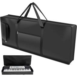 Caso acolchoado do teclado com alça e alça ajustável, 61 teclas, caso de piano elétrico portátil com bolsos - Image 1