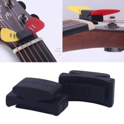 Borracha Guitar Pick Holder Estojo Plectrum Mediator Quick Storage Peças de guitarra Picks Box para baixo, Ukulele Acessório - Image 1