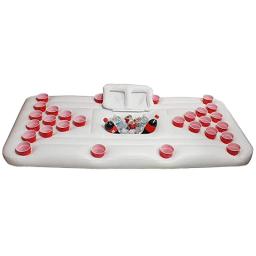 ELOS-Esteira De Piscina De Beer Pong, Fila Flutuante, Colchão De Piscina Inflável, Almofada De Entretenimento De Mesa De Água, 28 Furo Do Copo - Image 2