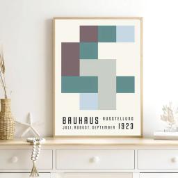 Pintura minimalista preto e branco da lona para Home Decor, impressão da exposição contemporânea, Bauhaus vintage, cartazes da arte da parede - Image 4