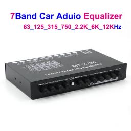 Paramétrico Car Audio Equalizer, 7 Band EQ Tuning +-12dB Crossover Amplificador, Car Audio Pré-amplificador, 63, 125, 315, 750, 2K, 6KHz - Image 1