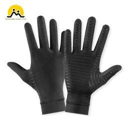 Luvas masculinas de fibra de cobre elastano tela de toque correndo esportes inverno quente ciclismo luvas de dedo cheio antiderrapante cuidados saudáveis luvas - Image 4