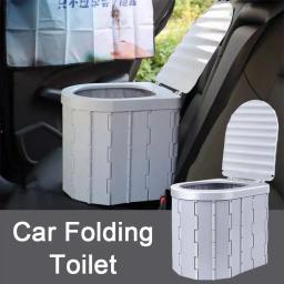 Vaso sanitário dobrável com tampa para adultos e crianças, assento de acampamento ao ar livre, banheiro portátil para crianças idosas, à prova de odores, viagens móveis, novo - Image 1