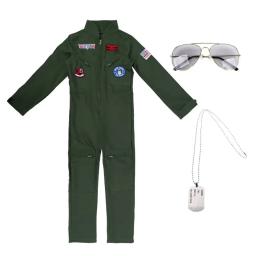 Top gun filme cosplay uniforme da força aérea americana trajes de halloween para homens adulto exército verde piloto macacão astronauta - Image 4