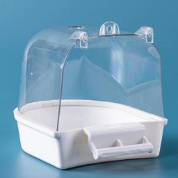 Pet Bird Bath Box Shower, fácil de instalar Water Bowl, Caged Parrot Bathing Tub para pássaros pequenos periquitos e canários - Image 2