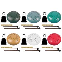 Aço Tongue Tambor com saco, Mini Mão Pan Bateria, Música Tambourine Tamborim, Baquetas Acessórios, Instrumento, 6 Polegada, 8 Notas - Image 6