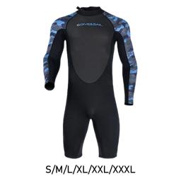 Fato de neoprene masculino, roupas de banho curtas, manter aquecido, zíper traseiro, proteção solar, esportes aquáticos, surf, natação, 2mm - Image 1