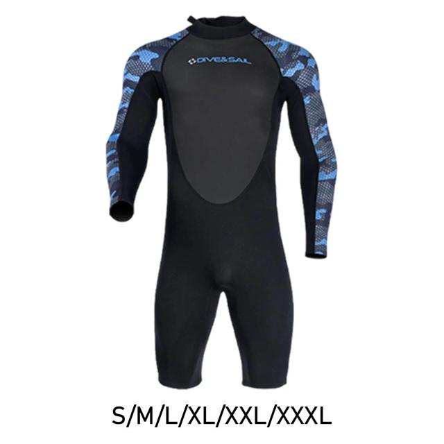 Fato de Neoprene Masculino Curto com Zíper Traseiro e Proteção Solar para Surf e Natação - 2mm de Espessura e Aquecimento Ideal