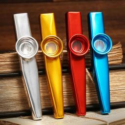 Lightweight Metal Kazoo para iniciantes, flauta portátil, amantes da música, instrumento de sopro, design simples - Image 1