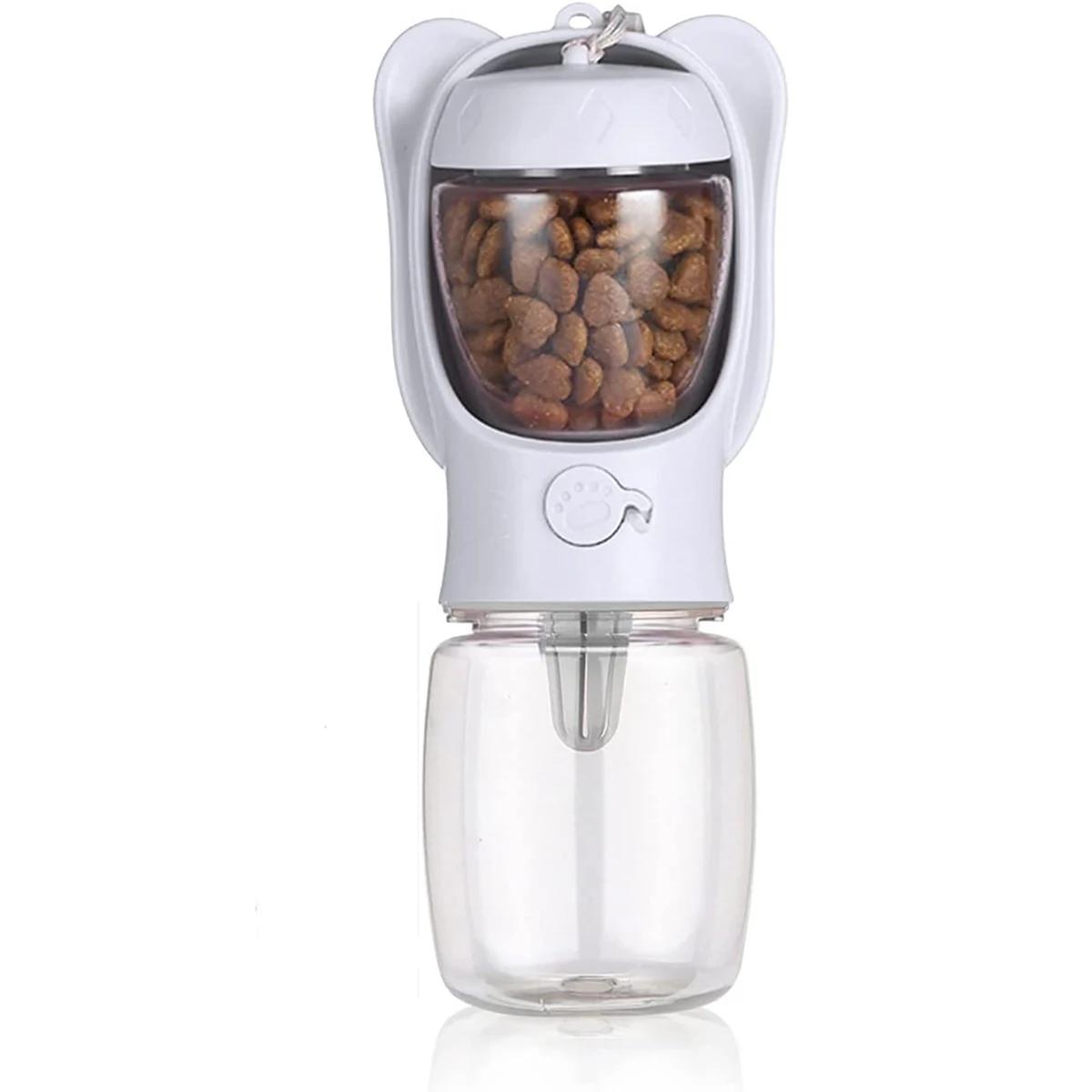 Dispensador de garrafa de água para cachorro, dispensador de animais de estimação com recipiente de comida removível, trava à prova de vazamento para viagens e caminhadas - Image 1