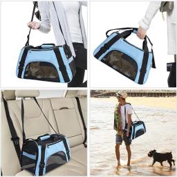 Cat Carrier Soft-Sided Pet Travel Carrier para gatos, cães Puppy Comfort Portable Folding Pet Carrier - Image 4