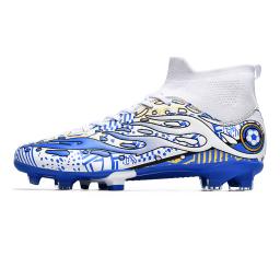 Botas de futebol masculino de treino profissional, sapatos de futebol ao ar livre ultraleves, antiderrapantes, chuteiras de cano alto, pontas longas, novas - Image 1
