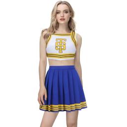 Uniforme de torcida Taylor para meninas, roupas de torcida, traje de festa de Halloween para meninas do ensino médio, roupas azuis e brancas, TS Shake It Off - Image 1