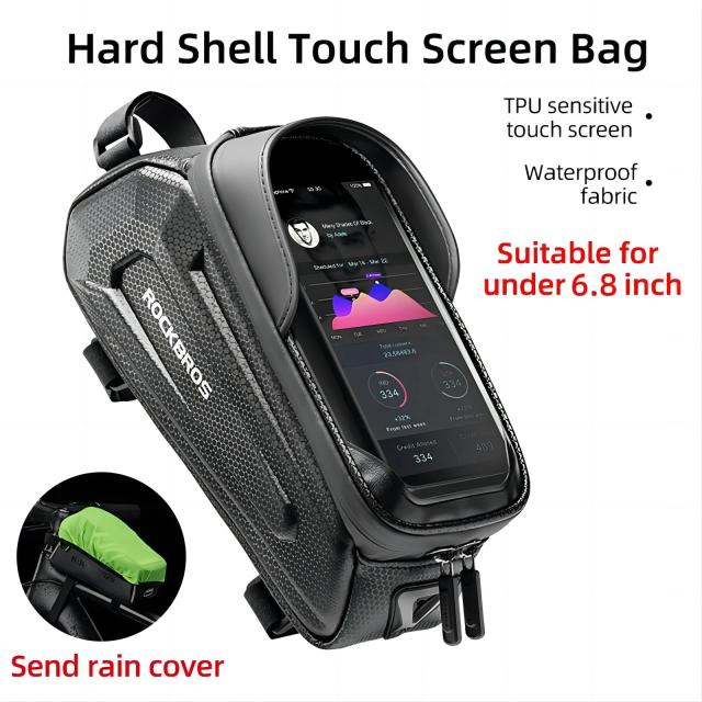 Bolsa de Bicicleta ROCKBROS à Prova D'Água com Tela Sensível ao Toque para Ciclistas MTB e Estrada, Acessórios Práticos e Funcionais