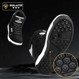 Homens botas de motocicleta respirável anti-queda piloto de corrida de estrada sapatos casuais botas mudança de engrenagem sola de borracha reflexiva sapatos de moto - Image 4