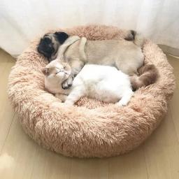 Lavável Calma Donut Bed para Animais de Estimação, Plush Cat Bed, Full Size, Confortável Artefato para Dormir, Super Macio, Adequado para Todos os Tipos de Gatos - Image 4