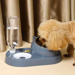 Pet Food Container com Waterer, 2 em 1 Alimentador, Tigela De Gato, Dispensador De Água, Armazenamento Automático De Água, Tigela De Comida De Cachorro - Image 3
