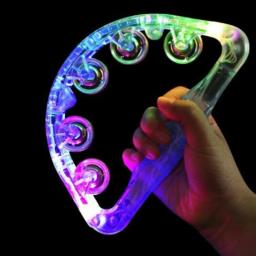 Piscando LED Pandeiro Toy, Clear Light Up Sensory Toy, Instrumento musical, Agitando brinquedo para festivais, Instrumento de aniversário Orff - Image 5