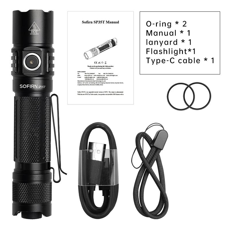 Sofirn sp35t 3800lm tático 21700 lanterna poderosa luz led usb c recarregável tocha com interruptor duplo indicador de alimentação atr - Image 1