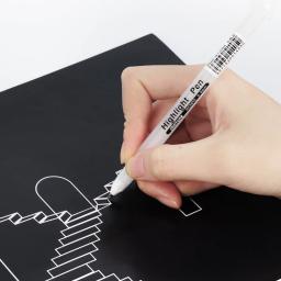 3 pces/mix arte marcador caneta 0.8mm ouro branco prata tinta gel caneta destaque ponta fina para artigos de papelaria estudante desenho escrita suprimentos - Image 3